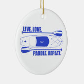Live Love Paddle Herhaal Keramisch Ornament (Rechts)