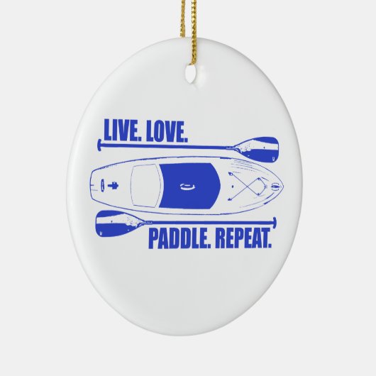 Live Love Paddle Herhaal Keramisch Ornament (Rechts)