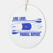 Live Love Paddle Herhaal Keramisch Ornament (Links)