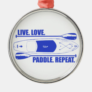 Live Love Paddle Herhaal Metalen Ornament