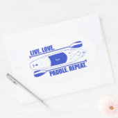Live Love Paddle Herhaal Ovale Sticker (Envelop)