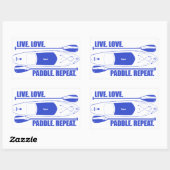Live Love Paddle Herhaal Rechthoekige Sticker (Vel)