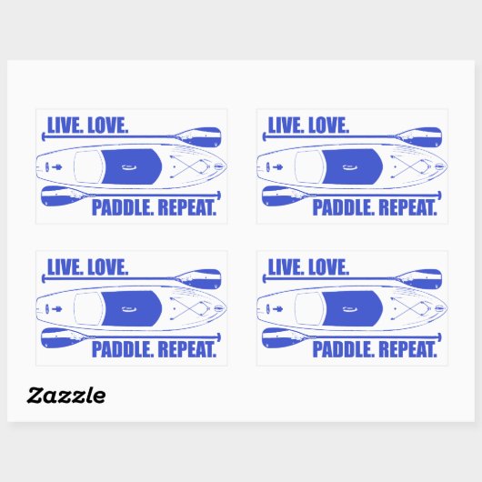 Live Love Paddle Herhaal Rechthoekige Sticker (Vel)