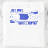 Live Love Paddle Herhaal Rechthoekige Sticker (Tas)