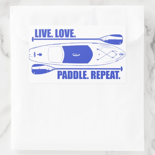 Live Love Paddle Herhaal Rechthoekige Sticker (Tas)