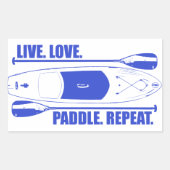 Live Love Paddle Herhaal Rechthoekige Sticker (Voorkant)