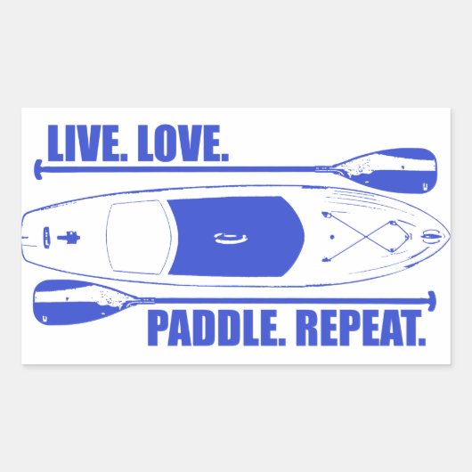 Live Love Paddle Herhaal Rechthoekige Sticker (Voorkant)