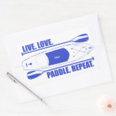 Live Love Paddle Herhaal Rechthoekige Sticker (Envelop)