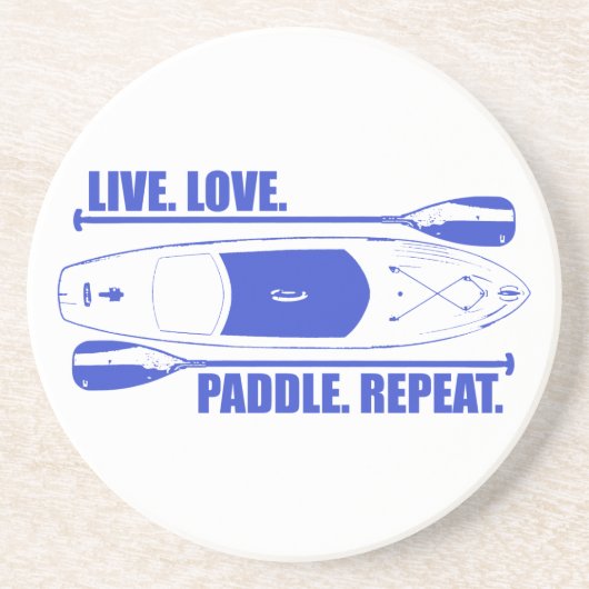 Live Love Paddle Herhaal Zandsteen Onderzetter (Voorkant)