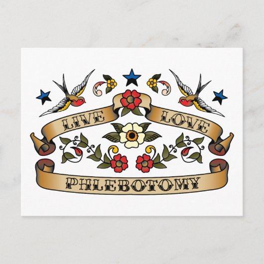 Live Love Phlebotomie Briefkaart (Voorkant)