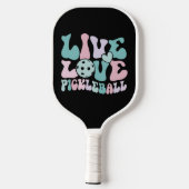 Live Love Pickleball Pink Aqua Purple Paddle (Achterkant)