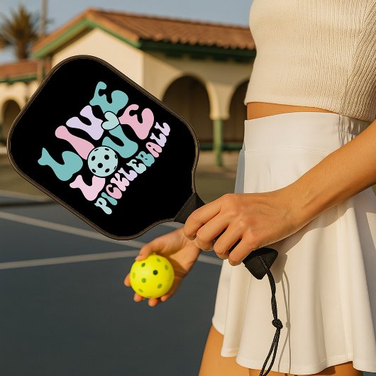 Live Love Pickleball Pink Aqua Purple Pickleball Paddle