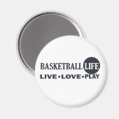 live love play basketball life blue text magneet (Voorkant / Achterkant)