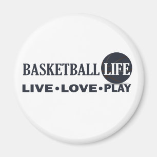 live love play basketball life blue text magneet
