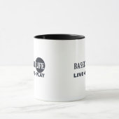 live love play basketball life blue text mok (Midden)