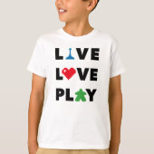 Live, Love, Play Black Text Boys Shirt (Voorkant)