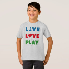 Live, Love, Play Colorful Boys Shirt