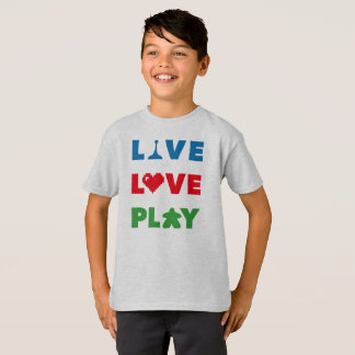 Live, Love, Play Colorful Boys Shirt