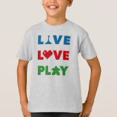 Live, Love, Play Colorful Boys Shirt (Voorkant)