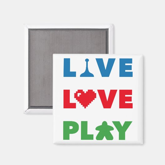 Live, Love, Play Colorful Magnet (Voorkant / Achterkant)