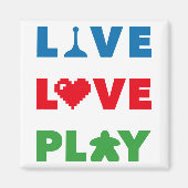 Live, Love, Play Colorful Magnet (Voorkant)