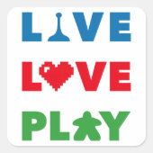 Live, Love, Play Colorful Stickers (Voorkant)