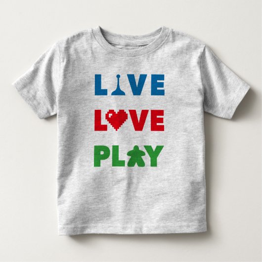 Live, Love, Play Colorful Toddler Shirt (Voorkant)