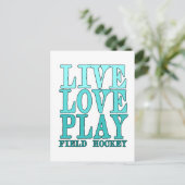 Live, Love, Play - Field Hockey Briefkaart (Staand voorkant)