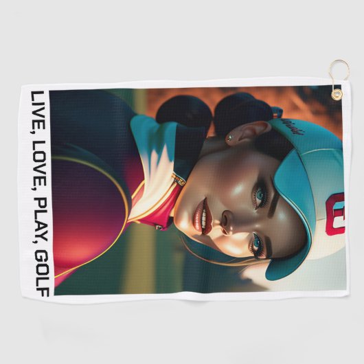 Live, Love, Play Golf - Golf Towel Golfhanddoek (Horizontaal)