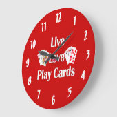Live, Love, Play Kaart-Red Grote Klok (Hoek)