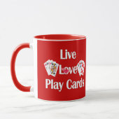 Live Love Play-kaarten - Speel kaarten/Personalise Mok (Links)