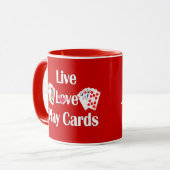 Live Love Play-kaarten - Speel kaarten/Personalise Mok (Voorkant links)