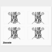 Live, Love, Play Lacrosse Rechthoekige Sticker (Vel)