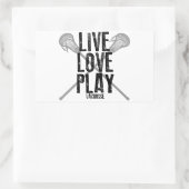 Live, Love, Play Lacrosse Rechthoekige Sticker (Tas)