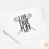 Live, Love, Play Lacrosse Rechthoekige Sticker (Envelop)