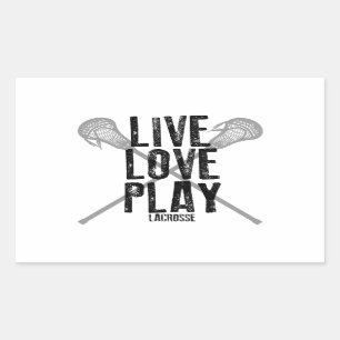 Live, Love, Play Lacrosse Rechthoekige Sticker