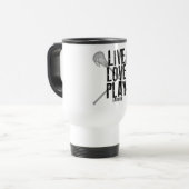 Live, Love, Play Lacrosse Reisbeker (Voorkant links)