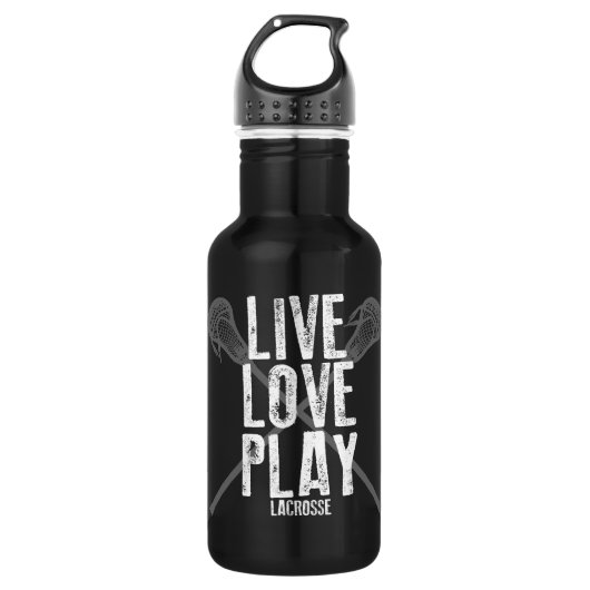 Live, Love, Play Lacrosse Waterfles (Voorkant)