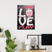 Live Love Play Pink Volleyball Poster (Thuiskantoor)