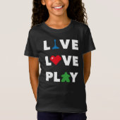 Live, Love, Play White Text Girls Shirt (Voorkant)