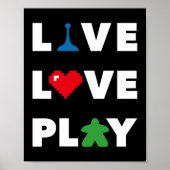 Live, Love, Play White Text Print (Voorkant)