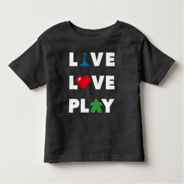 Live, Love, Play White Text Toddler Shirt