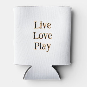 Live love play zwart oranje sportspeler modern q blikjeskoeler