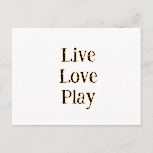 Live love play zwart oranje sportspeler modern q briefkaart (Voorkant)