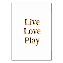 Live love play zwart oranje sportspeler modern q kaart