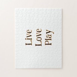 Live love play zwart oranje sportspeler modern q legpuzzel