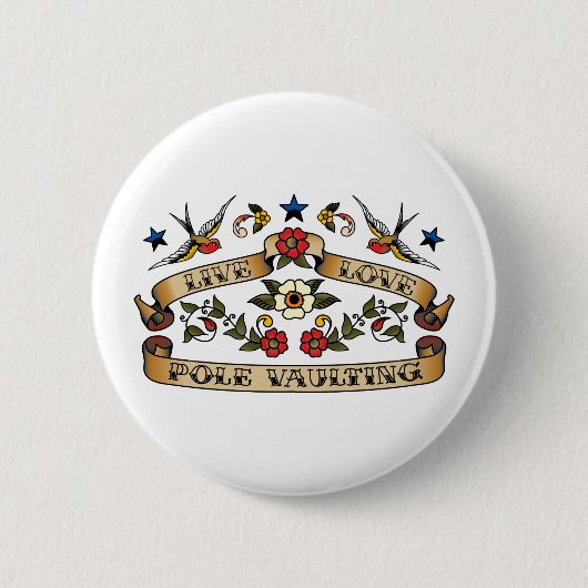 Live Love Pole Vaulting Ronde Button 5,7 Cm (Voorkant)