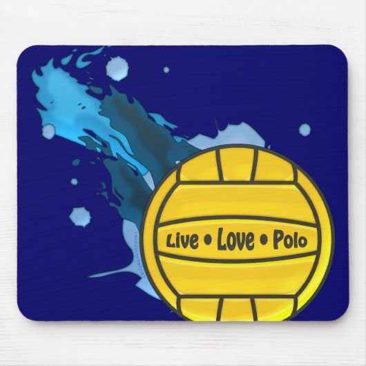 Live Love Polo - Water Polo Mousepad Muismat (Voorkant)