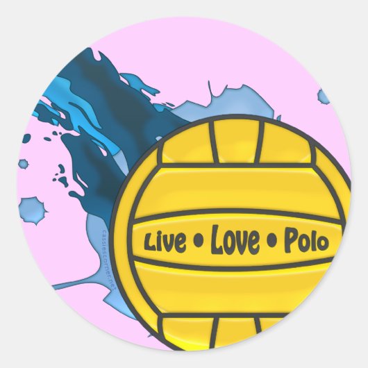 Live Love Polo - Water Polo Stickers (Voorkant)