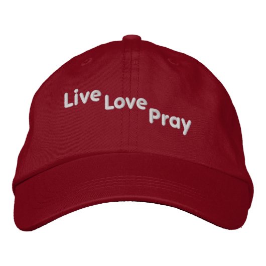 Live Love Pray Bible Quote past het aan Geborduurde Pet (Voorkant)